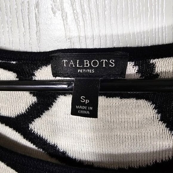 TALBOTS Giraffe Animal Print Knit Dress BLACK & WHITE size S p Chic Maximalist - Picture 4 of 6